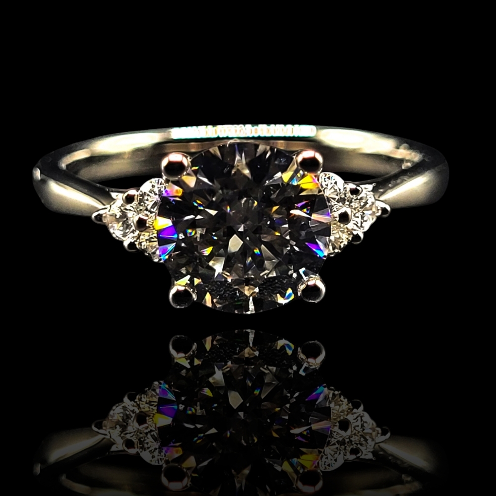 Moissanite Sterling Silver Engagment Ring